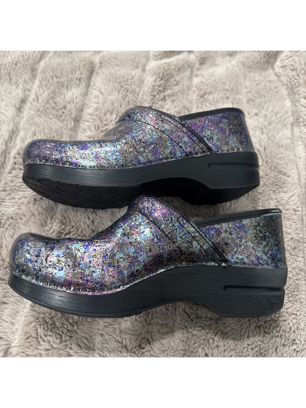 Dansko Professional Clogs Metallic Ink Leather Shoes Sz 39 (8.5)